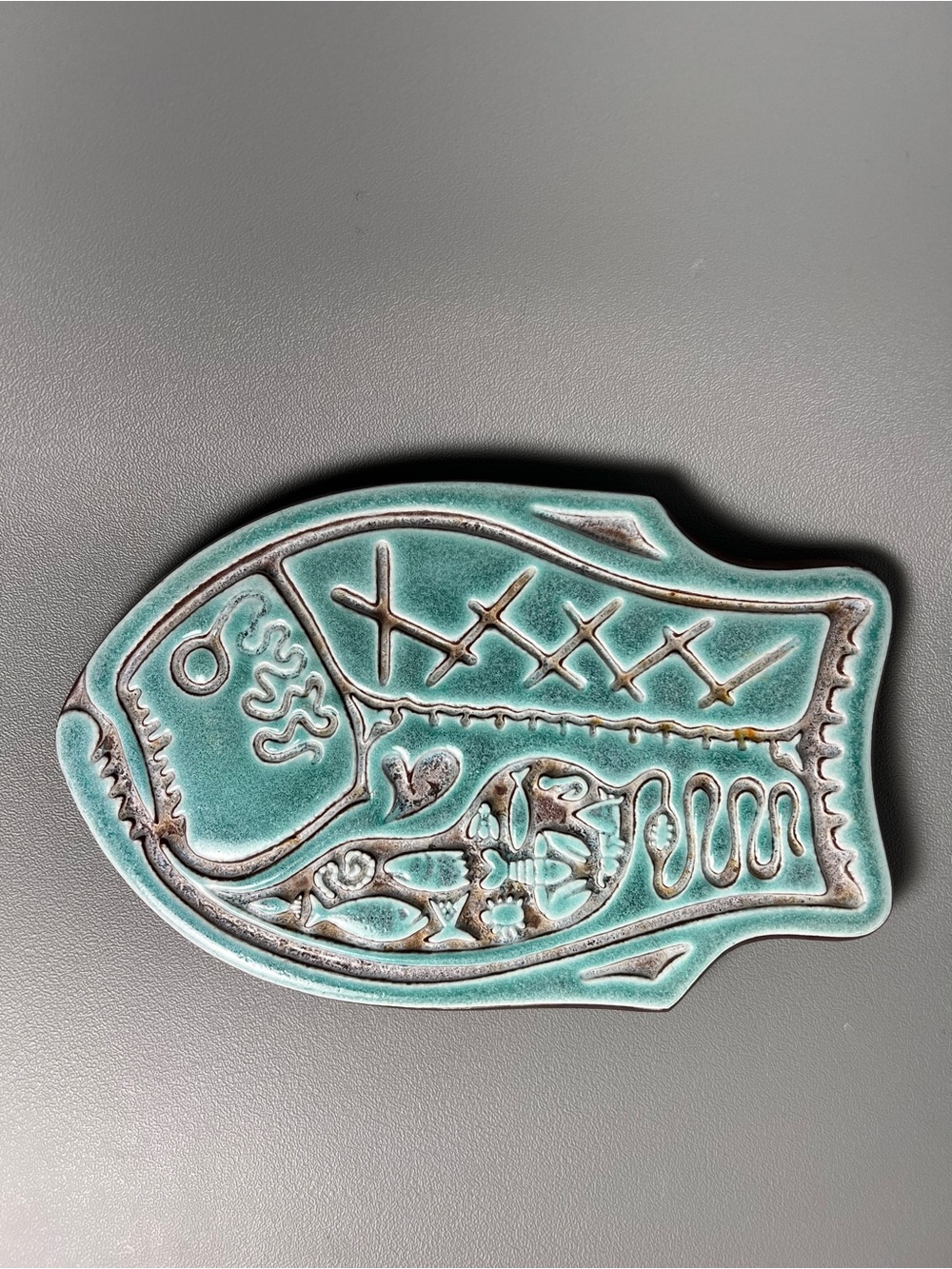 Kilnforms Friley & Fistick Studio Art Pottery Fish Trivet